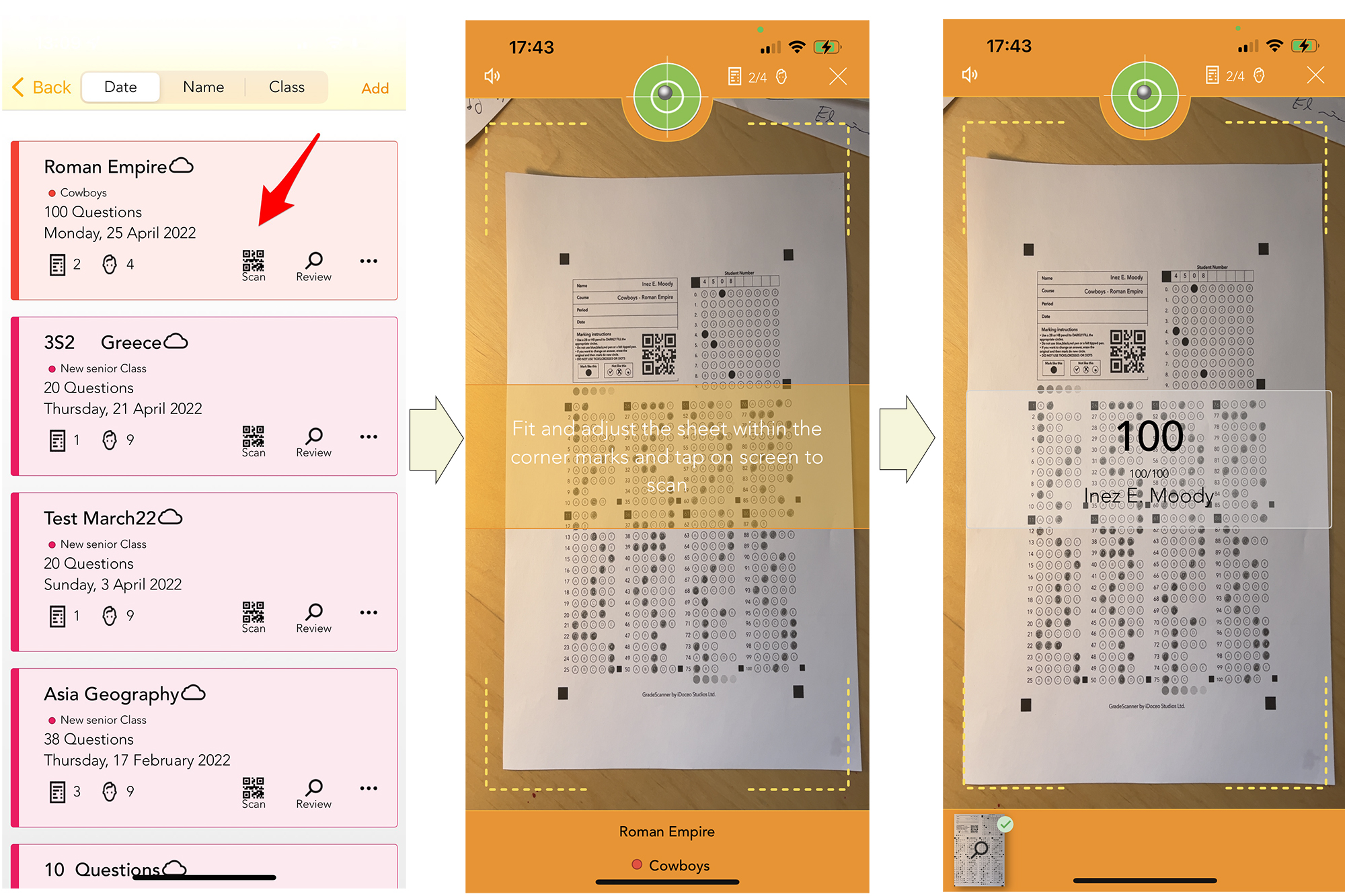 How to scan GradeScanner by iDoceo Studios